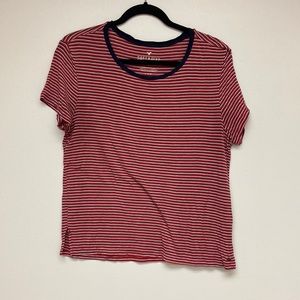 American Eagle soft and sexy tee. Red, navy and white stripes.